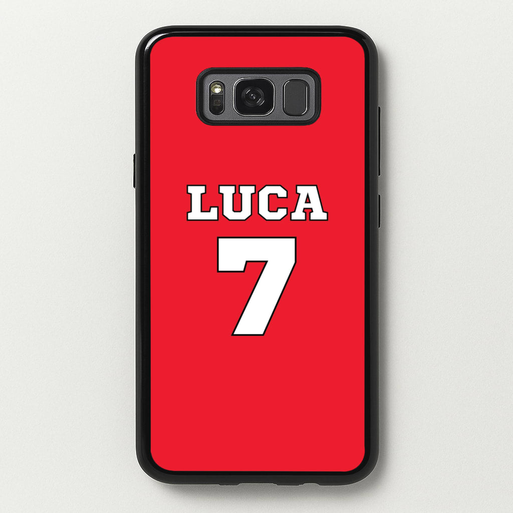 Red - Personalised Football - Football Phone Case for Galaxy S8
