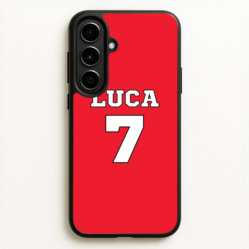 Red - Personalised Football - Football Phone Case for Galaxy A56