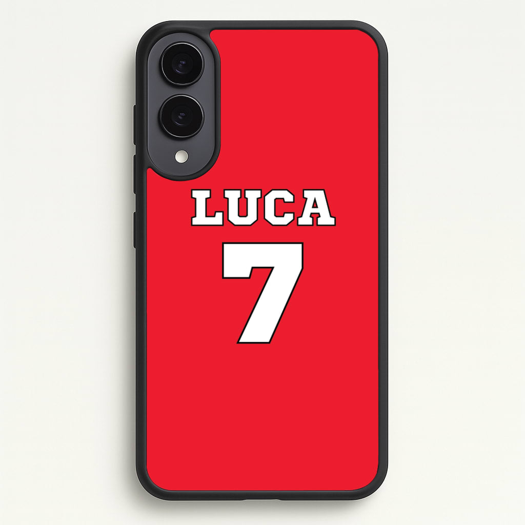 Red - Personalised Football - Football Phone Case for Galaxy S25 Edge