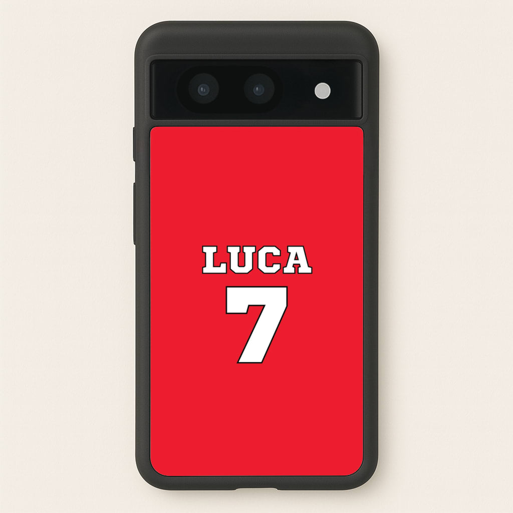 Red - Personalised Football - Football Phone Case for Google Pixel 8a