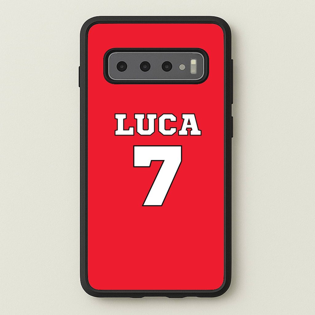 Red - Personalised Football - Football Phone Case for Galaxy S10