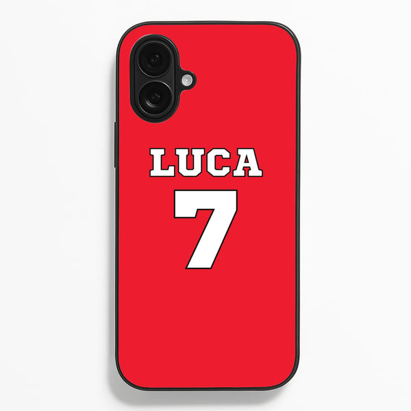 Red - Personalised Football - Football Phone Case for iPhone 16 Plus