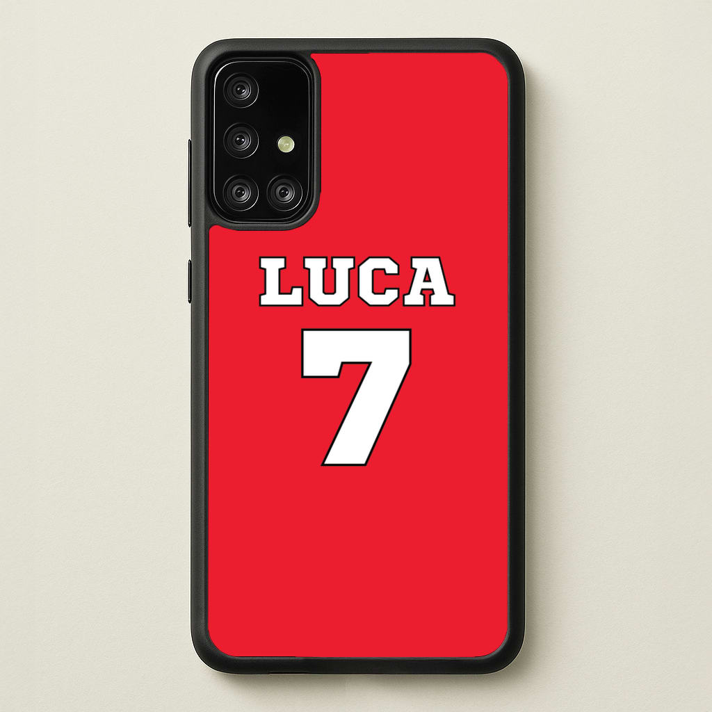 Red - Personalised Football - Football Phone Case for Galaxy A71