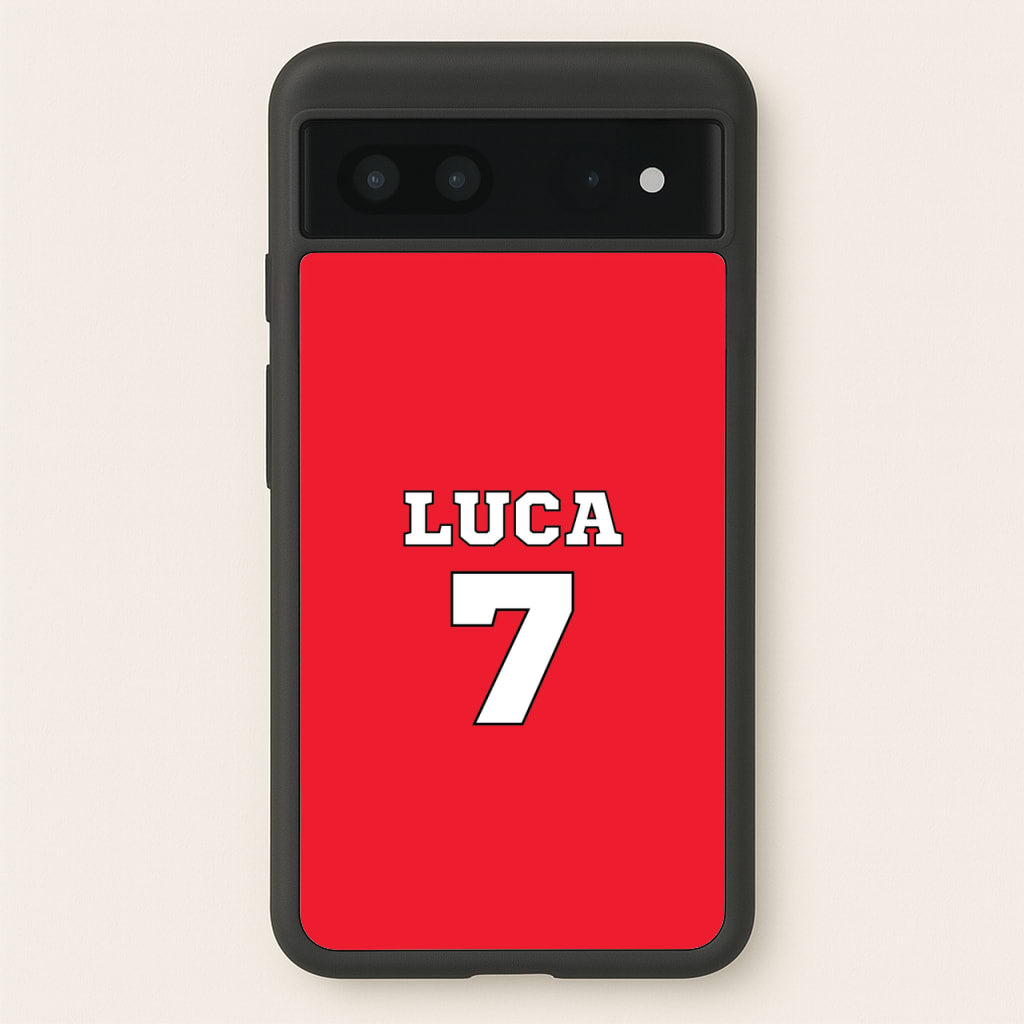 Red - Personalised Football - Football Phone Case for Google Pixel 7