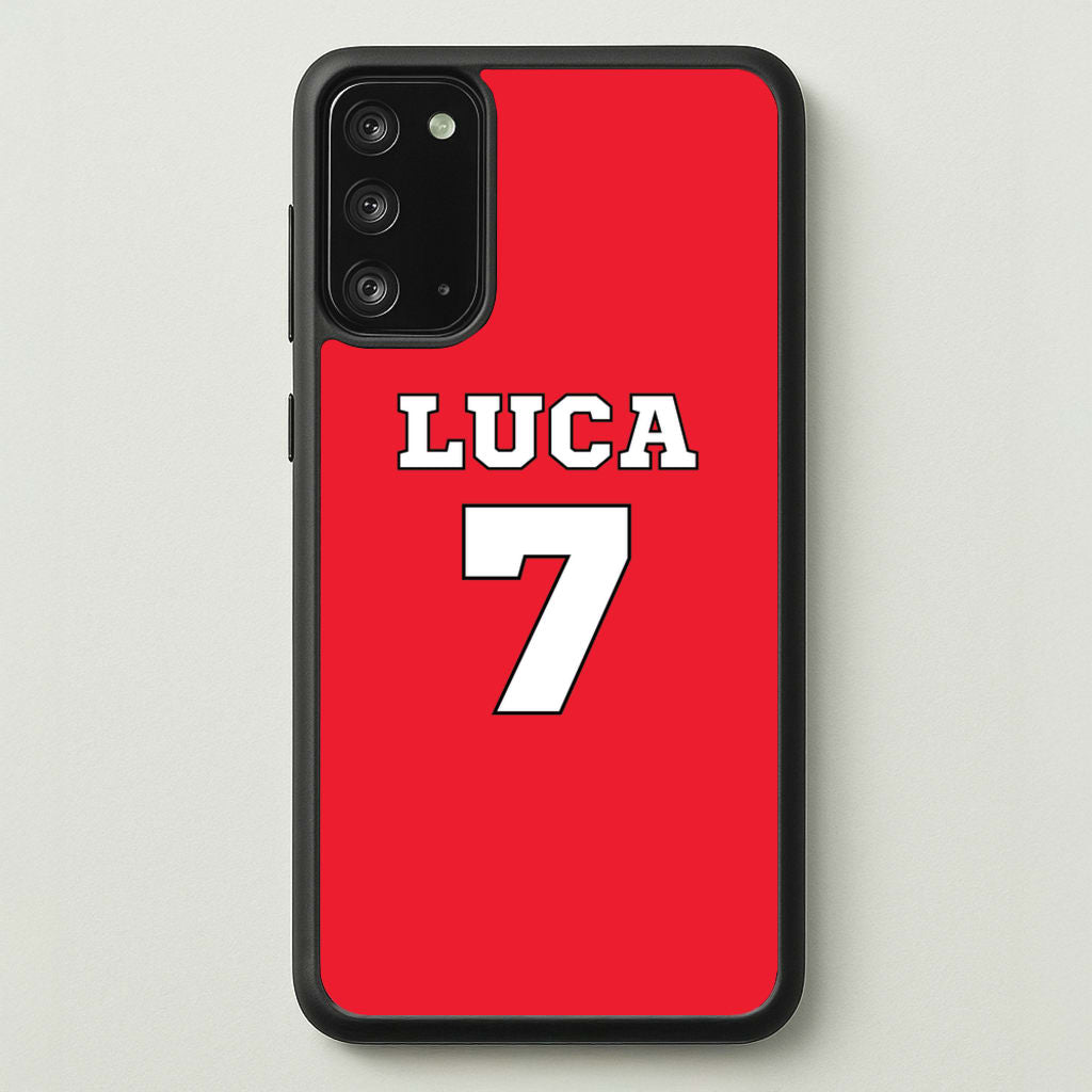 Red - Personalised Football - Football Phone Case for Galaxy Note 20