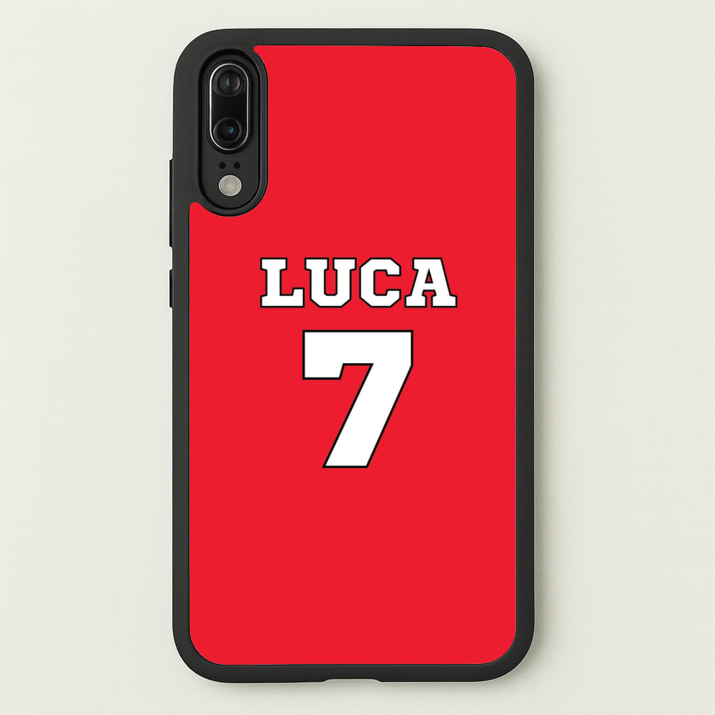 Red - Personalised Football - Football Phone Case for Huawei P20