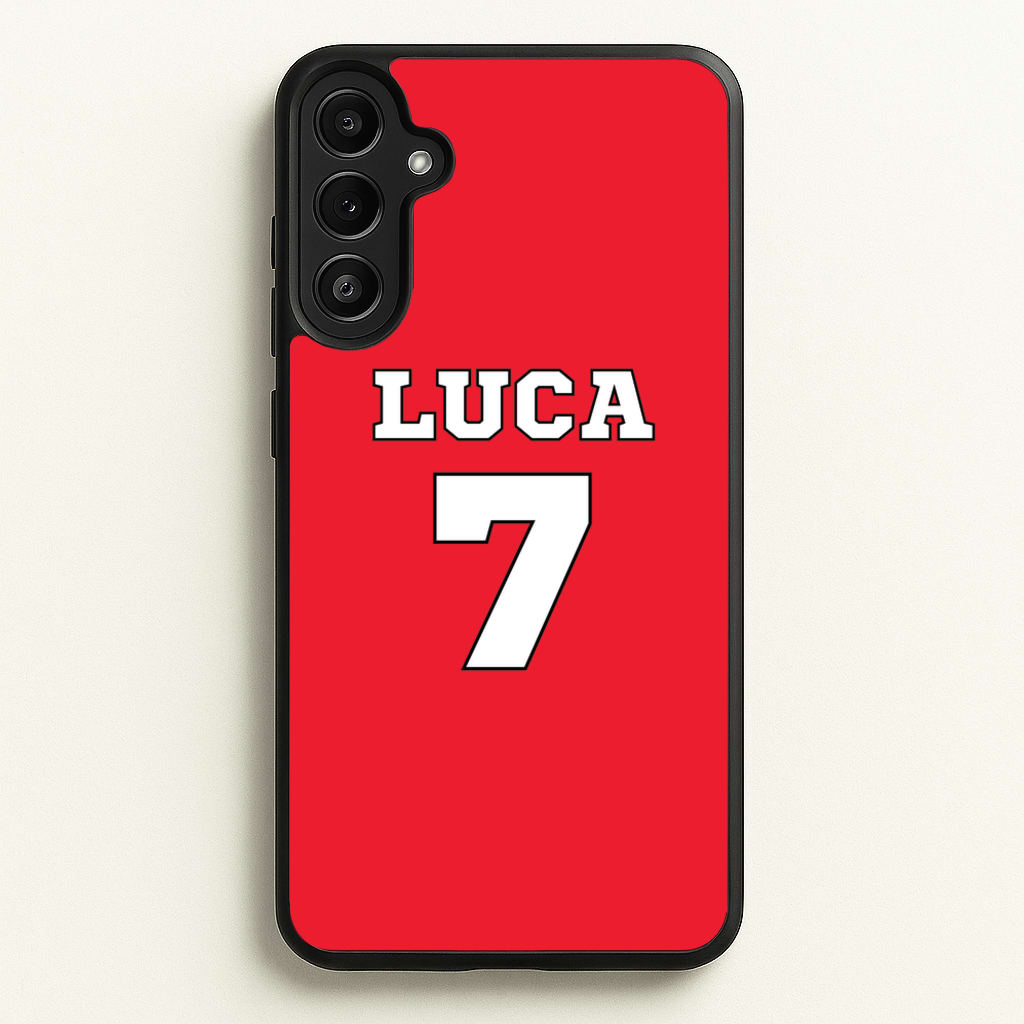 Red - Personalised Football - Football Phone Case for Galaxy A34