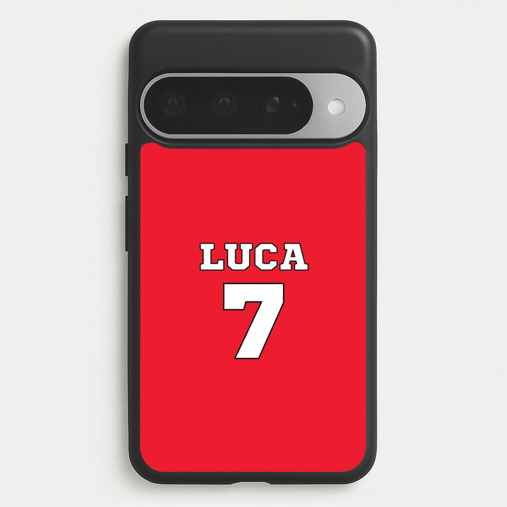 Red - Personalised Football Phone Case for Google Pixel 10 Pro XL