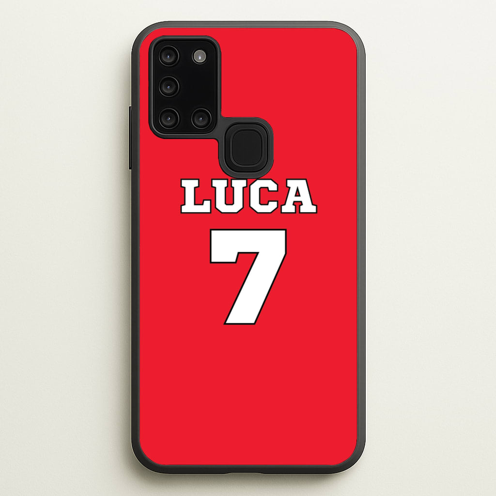Red - Personalised Football - Football Phone Case for Galaxy A21s
