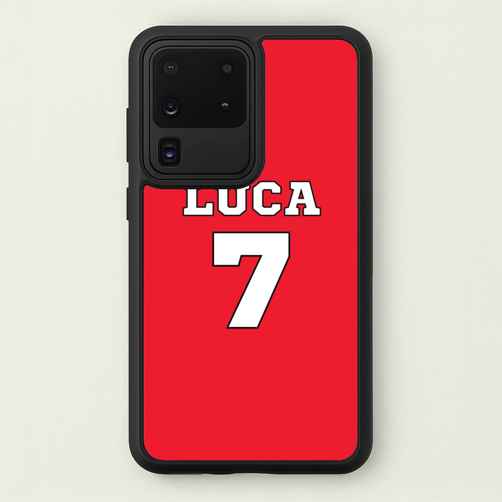 Red - Personalised Football - Football Phone Case for Galaxy S20 Ultra