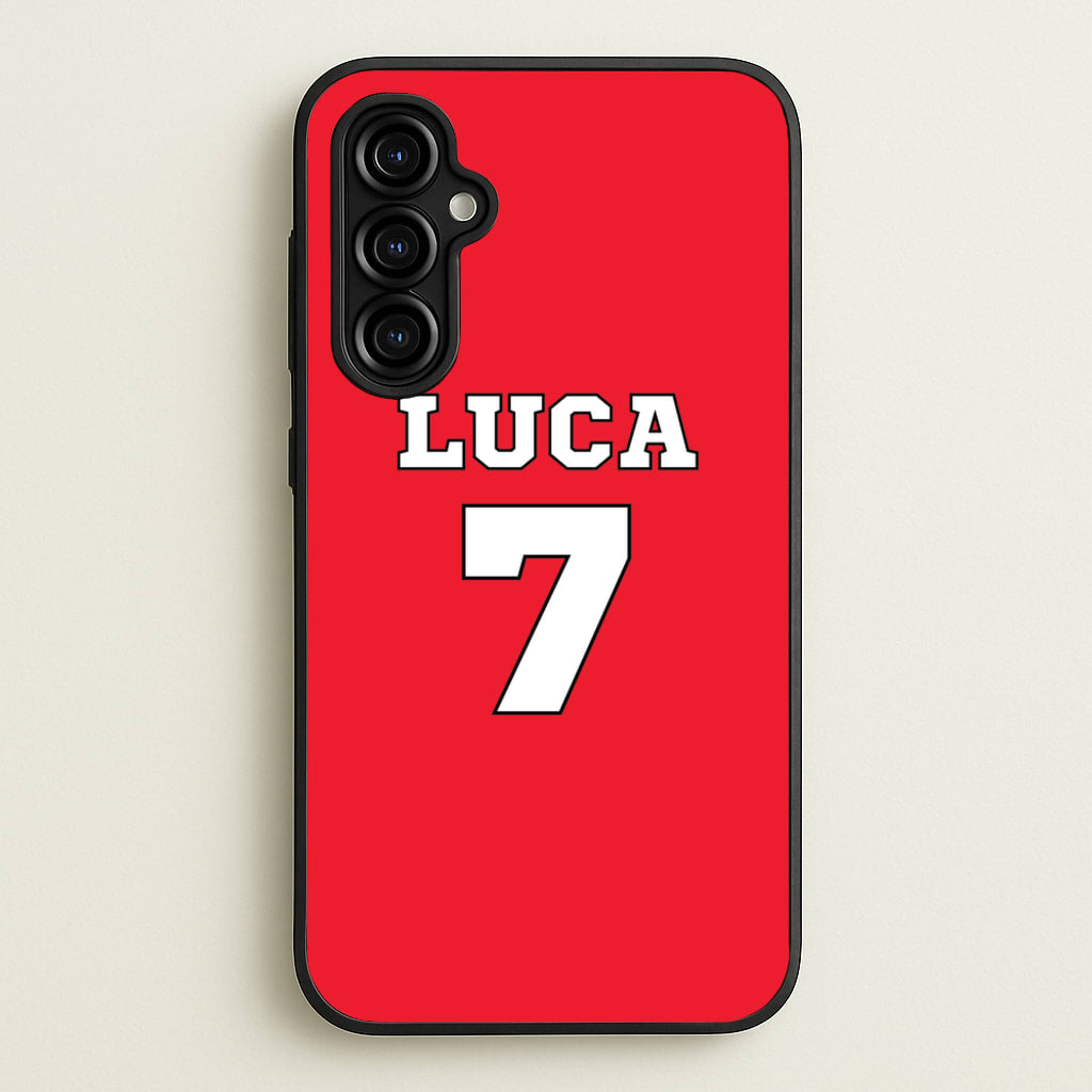 Red - Personalised Football - Football Phone Case for Galaxy A54