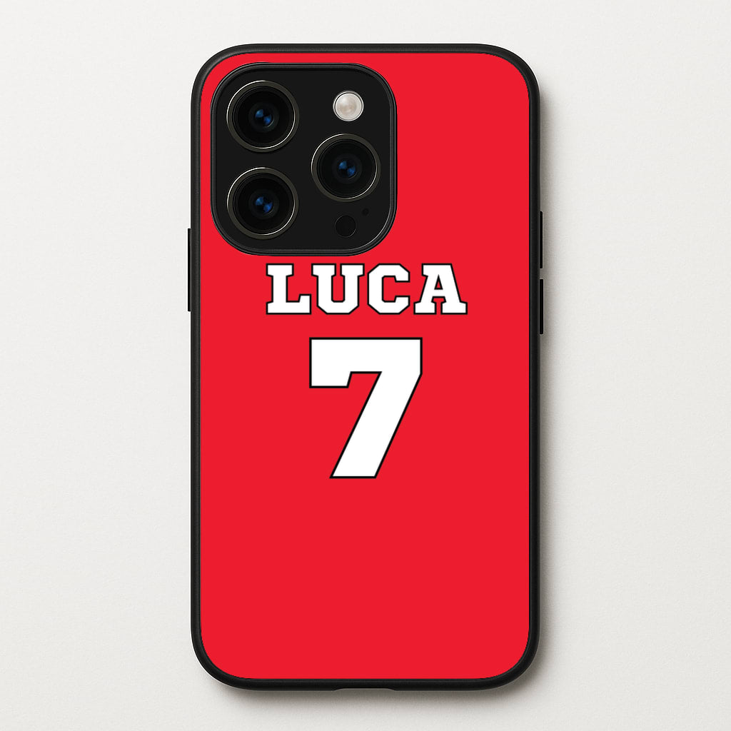Red - Personalised Football - Football Phone Case for iPhone 15 Pro Max