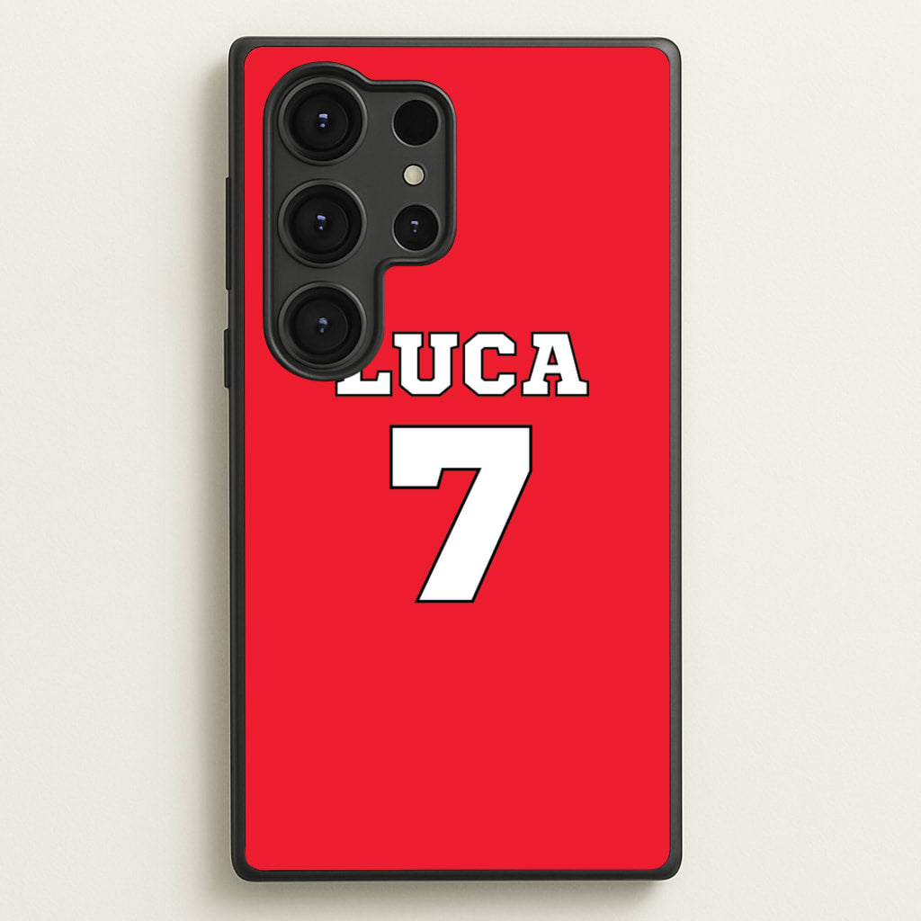 Red - Personalised Football - Football Phone Case for Galaxy S25 Ultra