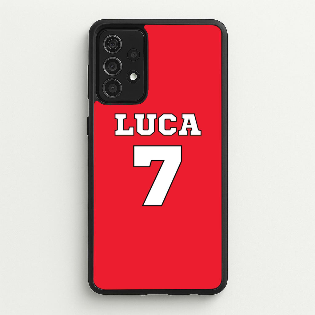 Red - Personalised Football - Football Phone Case for Galaxy A52 / A52s