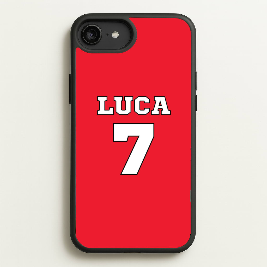 Red - Personalised Football - Football Phone Case for iPhone 6 Plus / 7 Plus / 8 Plus