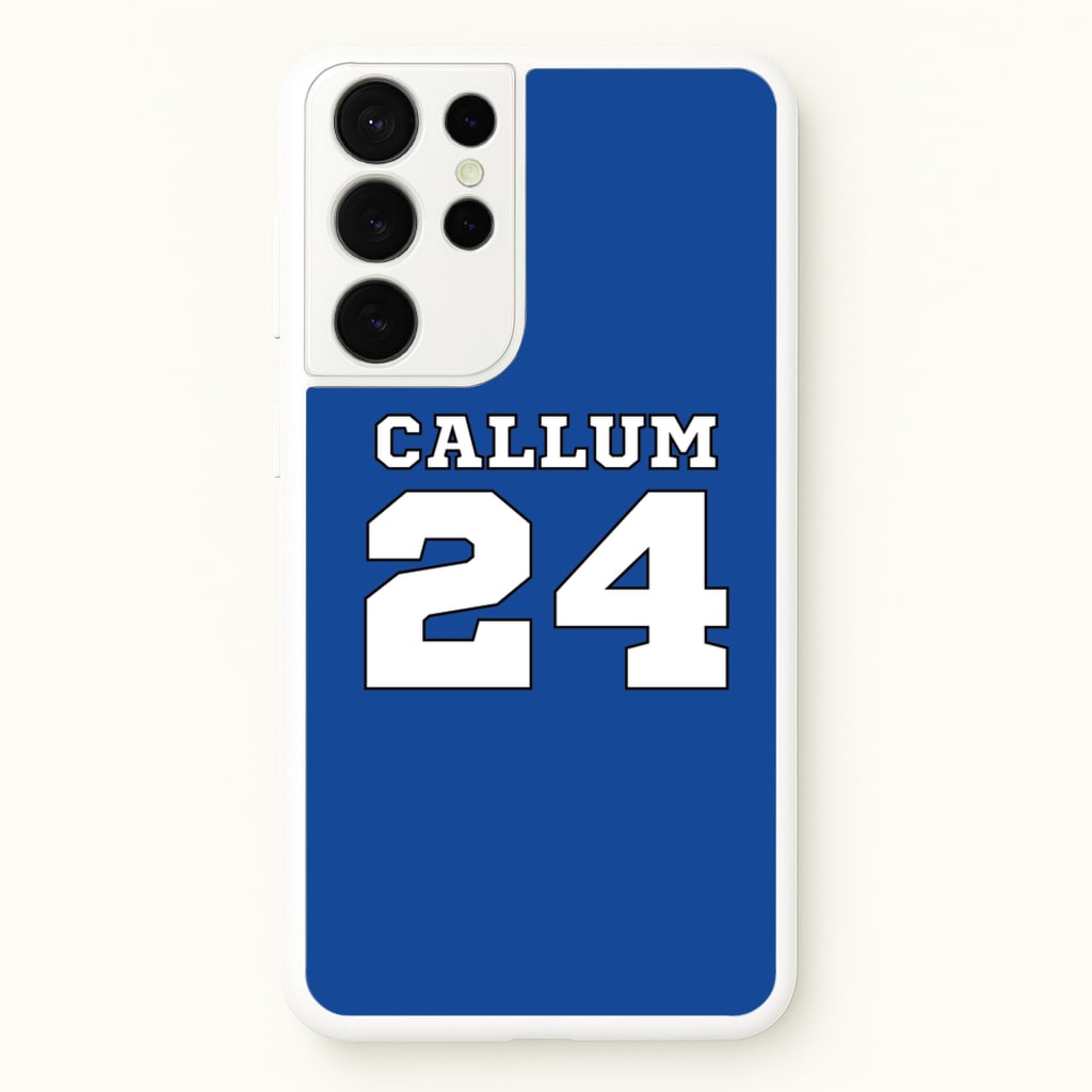Dark Blue - Personalised Football - Football Phone Case for Galaxy S21 Ultra
