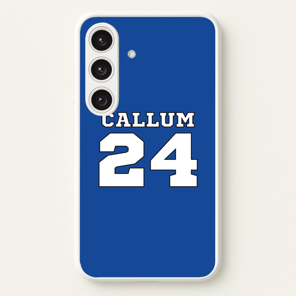 Dark Blue - Personalised Football - Football Phone Case for Galaxy S25