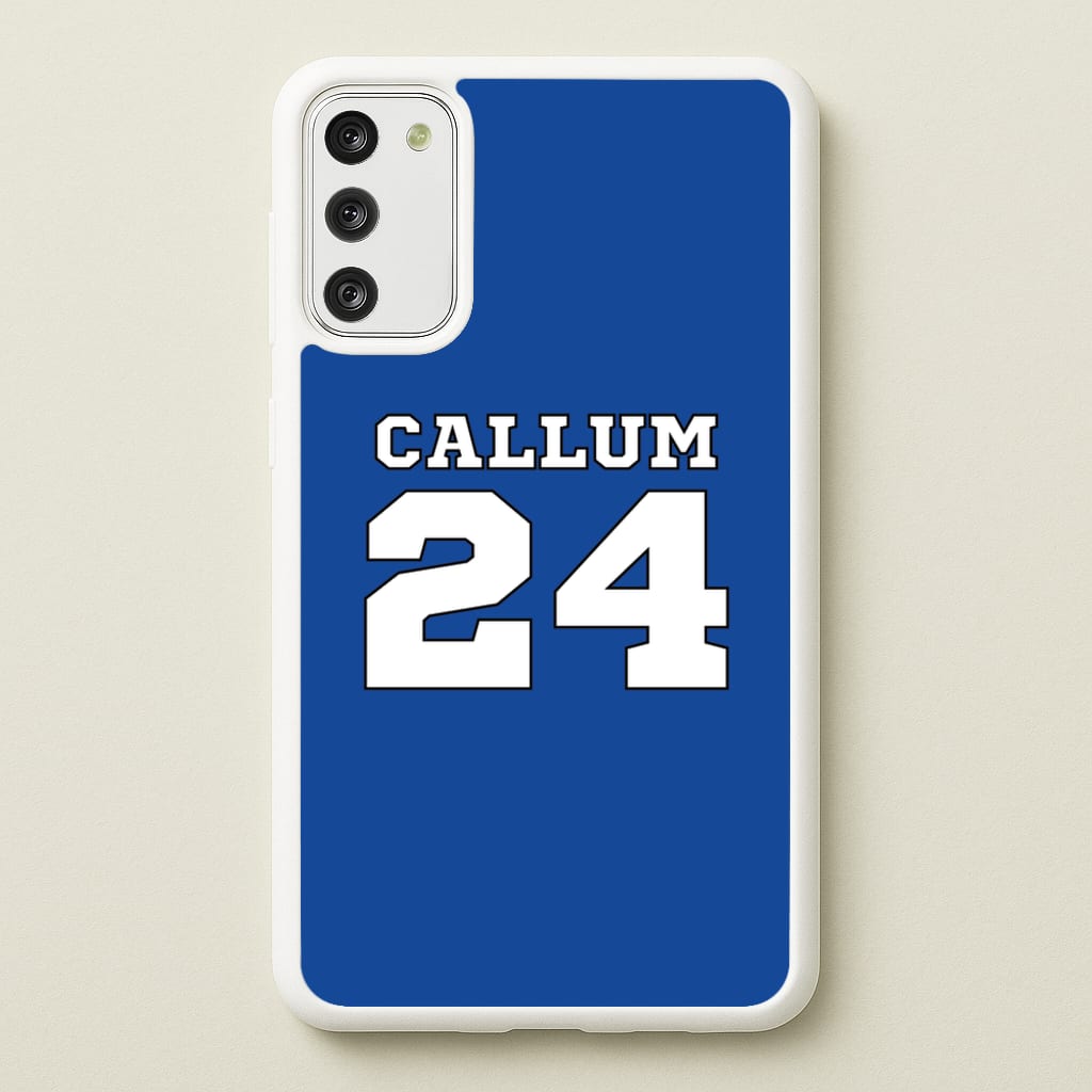 Dark Blue - Personalised Football - Football Phone Case for Galaxy S20