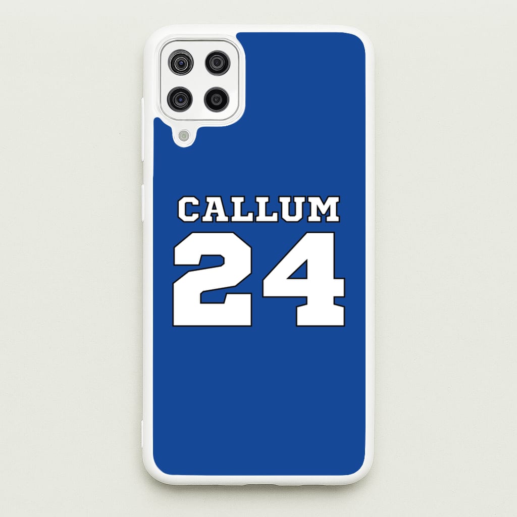 Dark Blue - Personalised Football - Football Phone Case for Galaxy A12