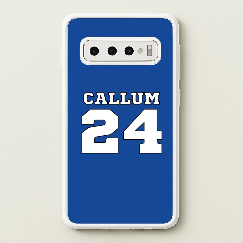 Dark Blue - Personalised Football - Football Phone Case for Galaxy S10