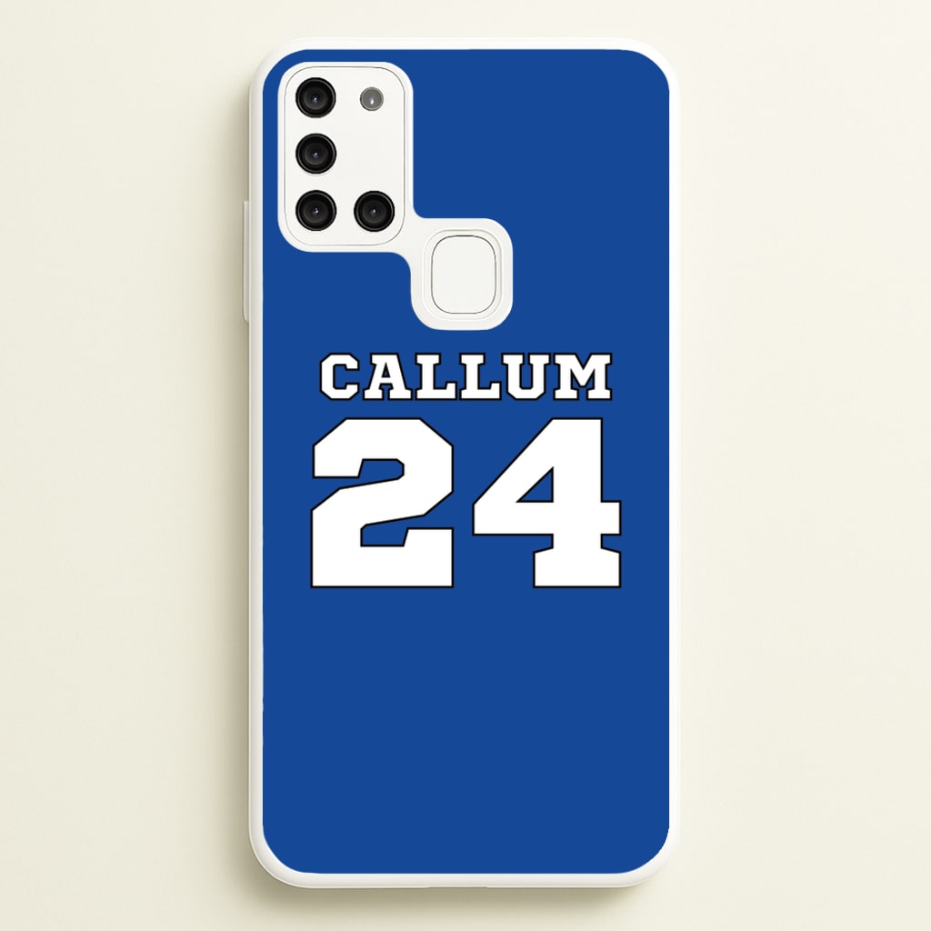 Dark Blue - Personalised Football - Football Phone Case for Galaxy A21s