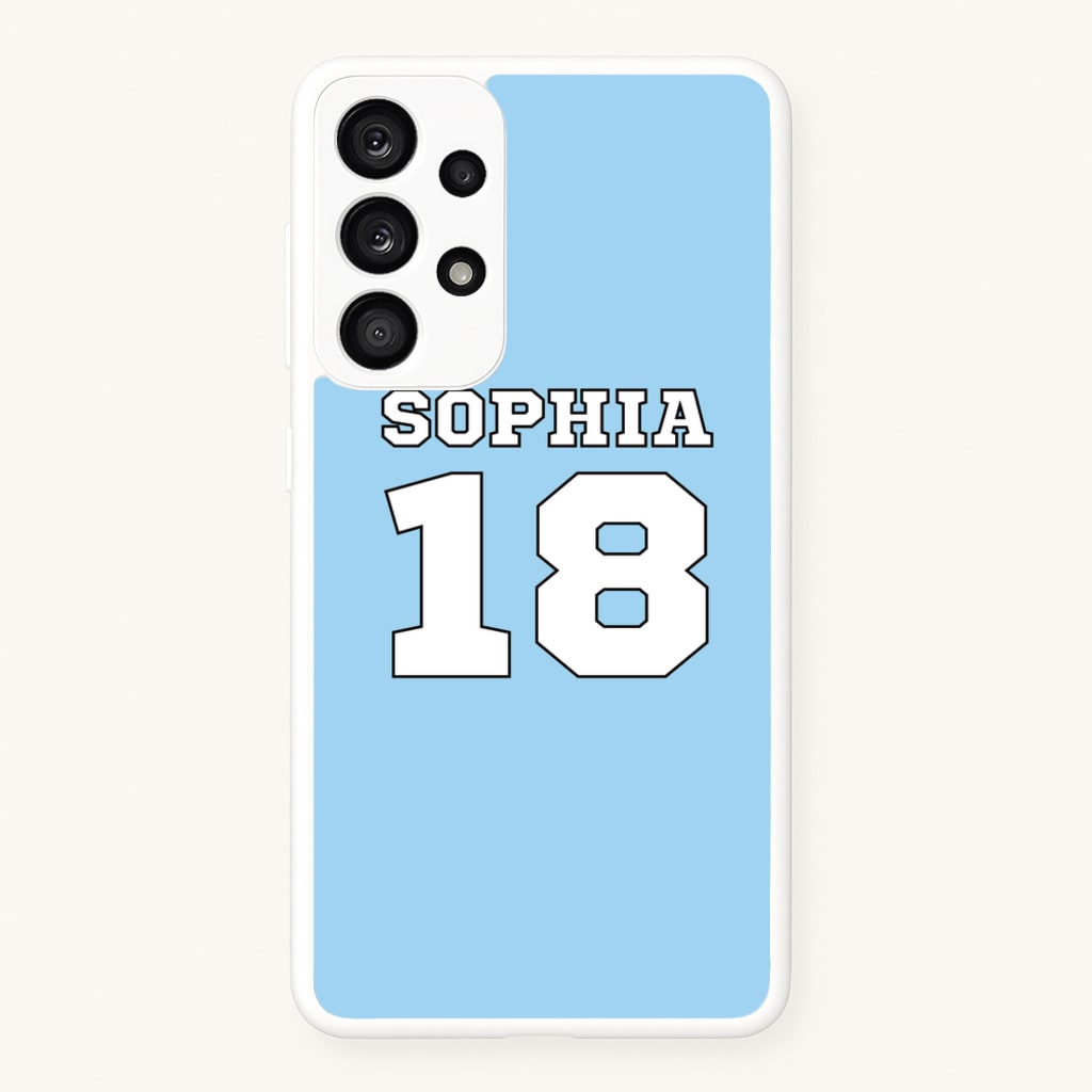 Light Blue - Personalised Football - Football Phone Case for Galaxy A53
