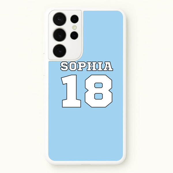 Light Blue - Personalised Football - Football Phone Case for Galaxy S21 Ultra