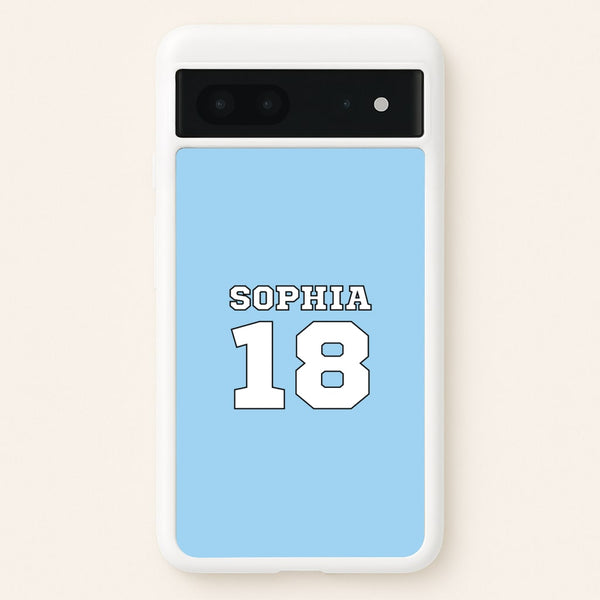Light Blue - Personalised Football - Football Phone Case for Google Pixel 7