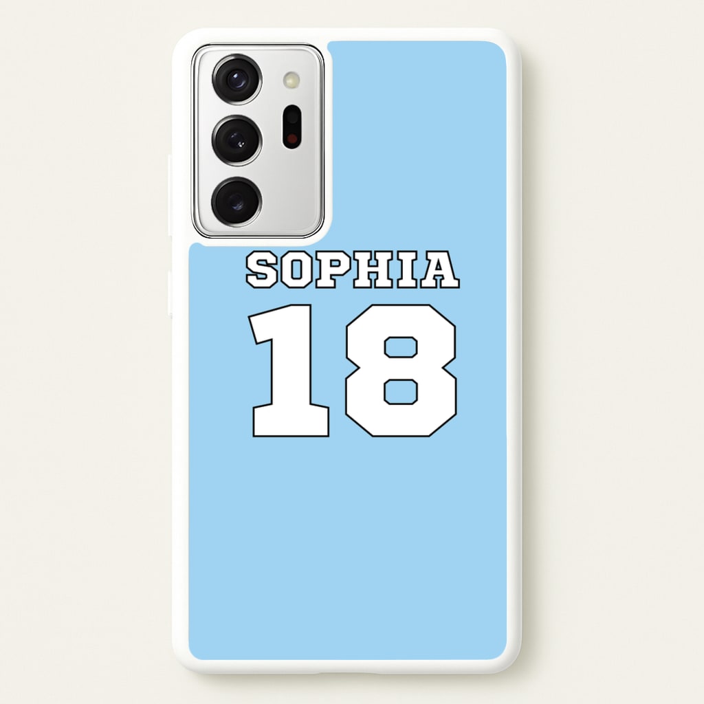 Light Blue - Personalised Football - Football Phone Case for Galaxy Note 20 Ultra
