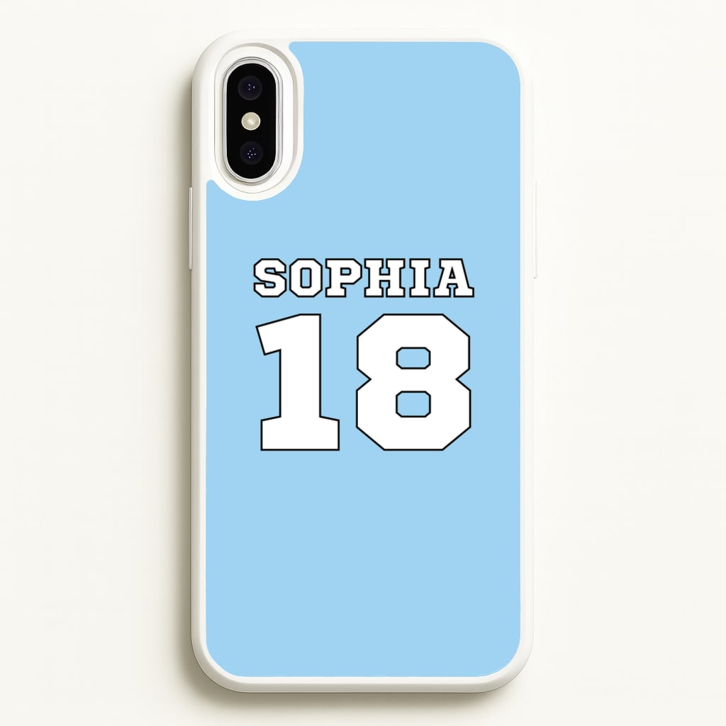 Light Blue - Personalised Football - Football Phone Case for iPhone XS Max