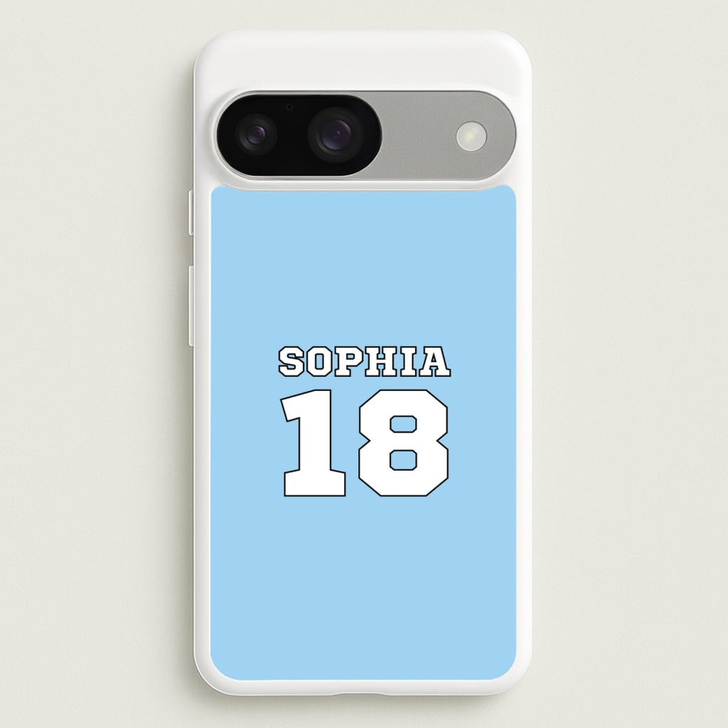Light Blue - Personalised Football - Football Phone Case for Google Pixel 9 / 9 Pro