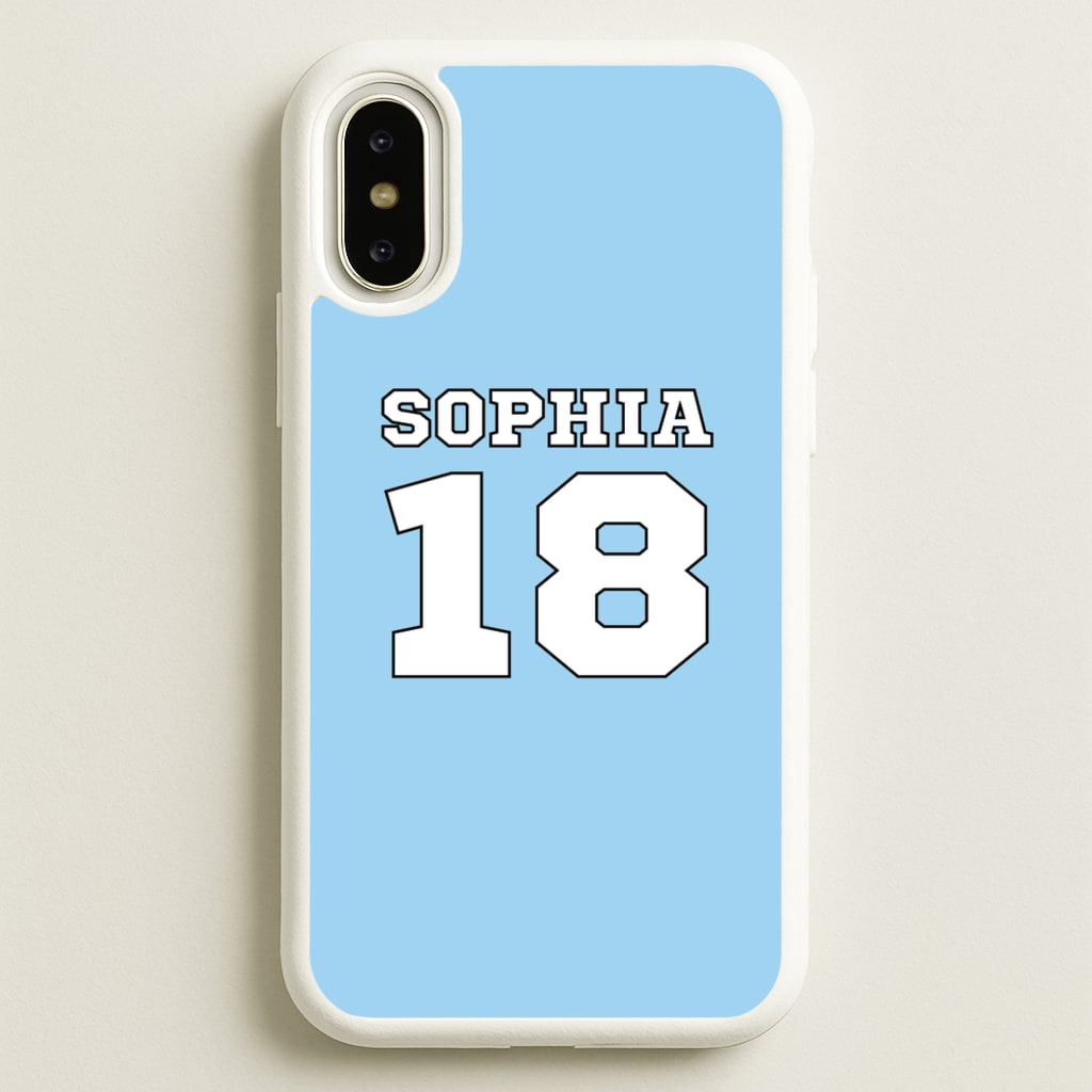Light Blue - Personalised Football - Football Phone Case for iPhone X / XS