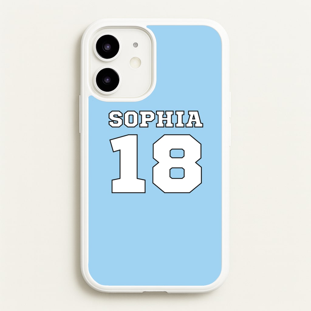 Light Blue - Personalised Football - Football Phone Case for iPhone 12 / 12 Pro