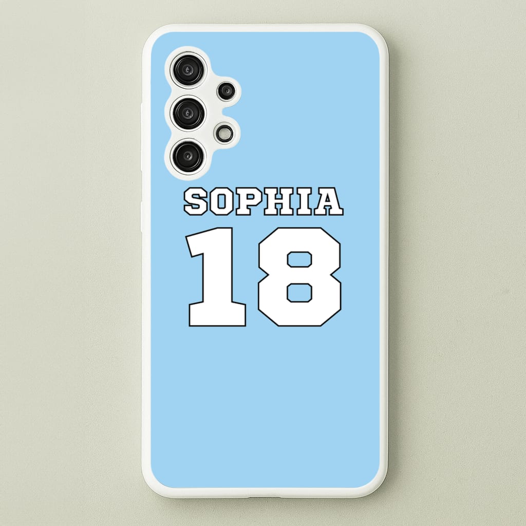 Light Blue - Personalised Football - Football Phone Case for Galaxy A13