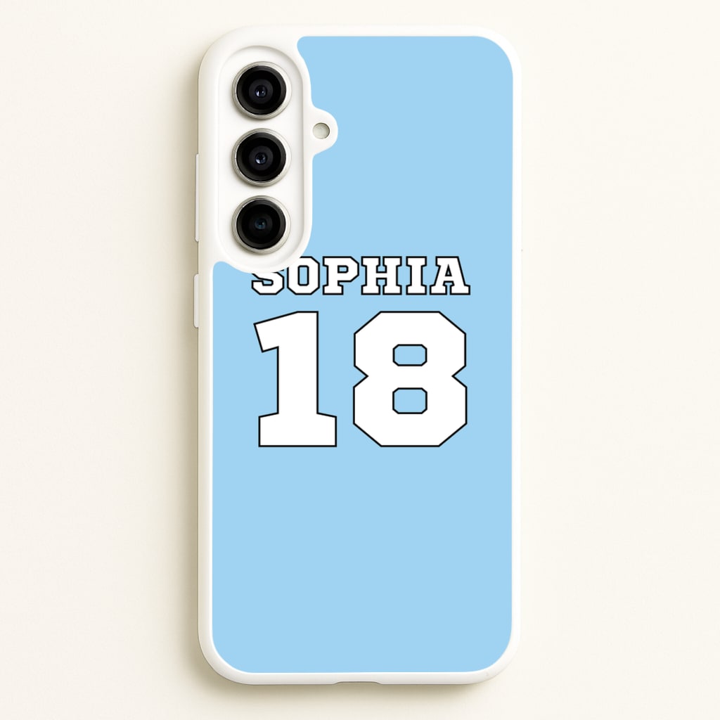 Light Blue - Personalised Football - Football Phone Case for Galaxy A56
