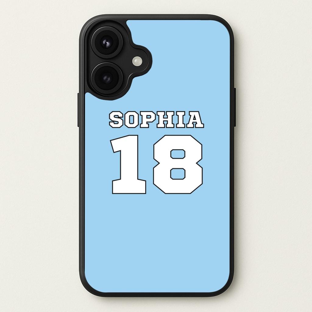 Light Blue - Personalised Football Phone Case for iPhone 17