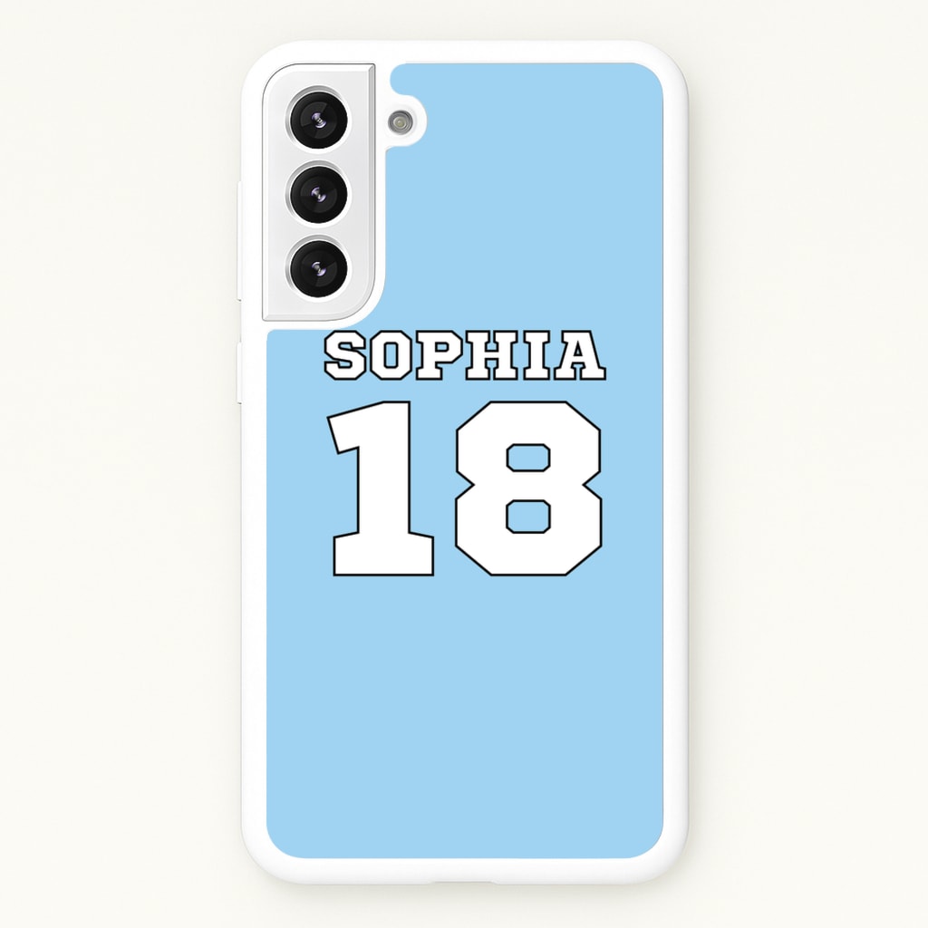 Light Blue - Personalised Football - Football Phone Case for Galaxy S21 Plus