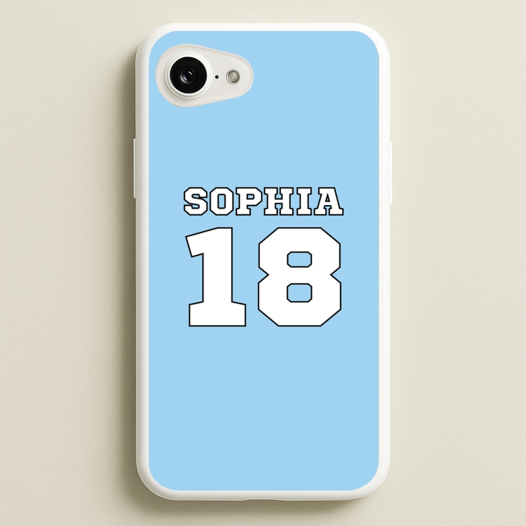Light Blue - Personalised Football - Football Phone Case for iPhone 16e