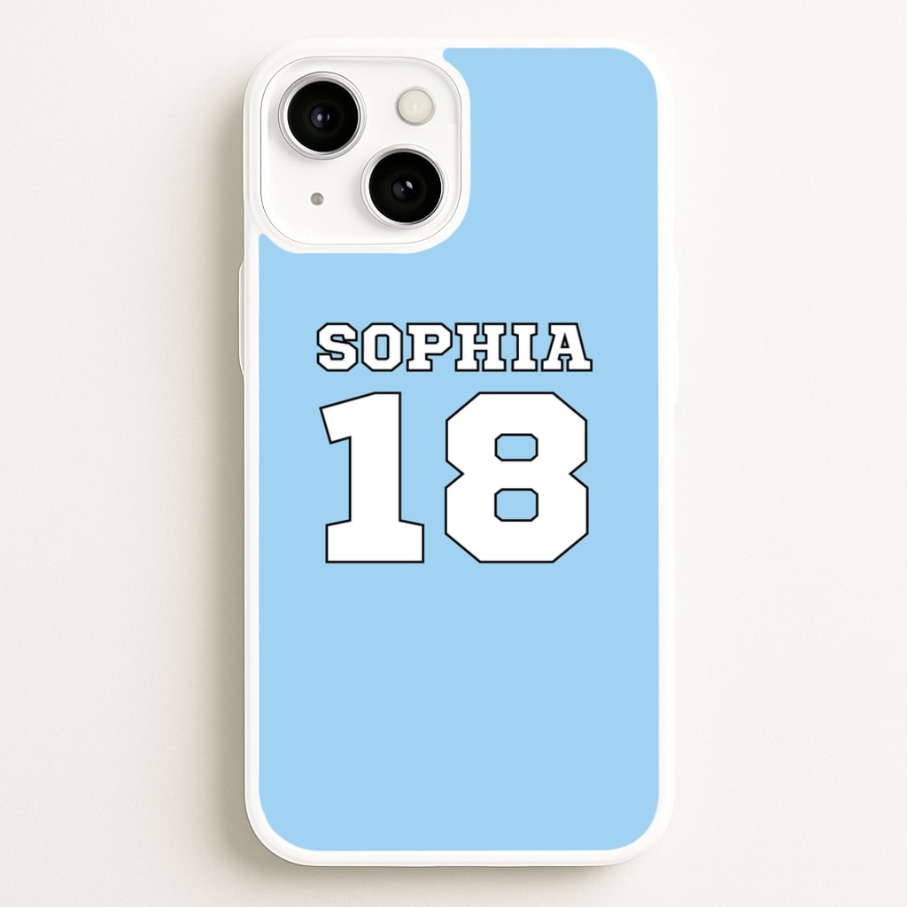 Light Blue - Personalised Football - Football Phone Case for iPhone 13