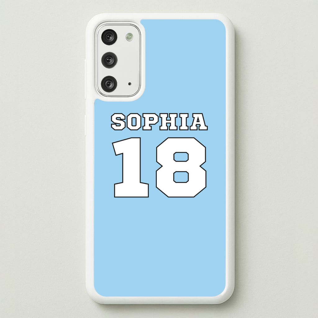 Light Blue - Personalised Football - Football Phone Case for Galaxy Note 20