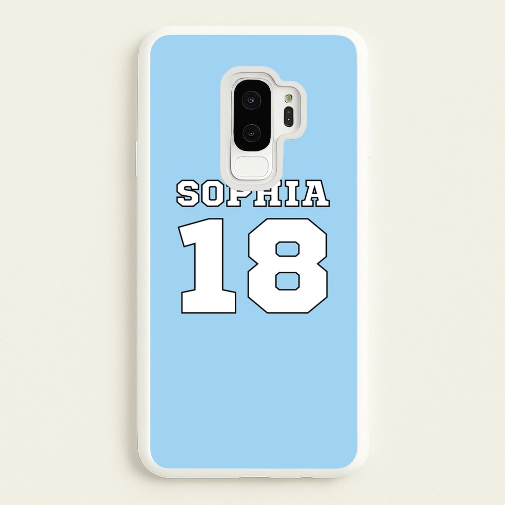 Light Blue - Personalised Football - Football Phone Case for Galaxy S9 Plus
