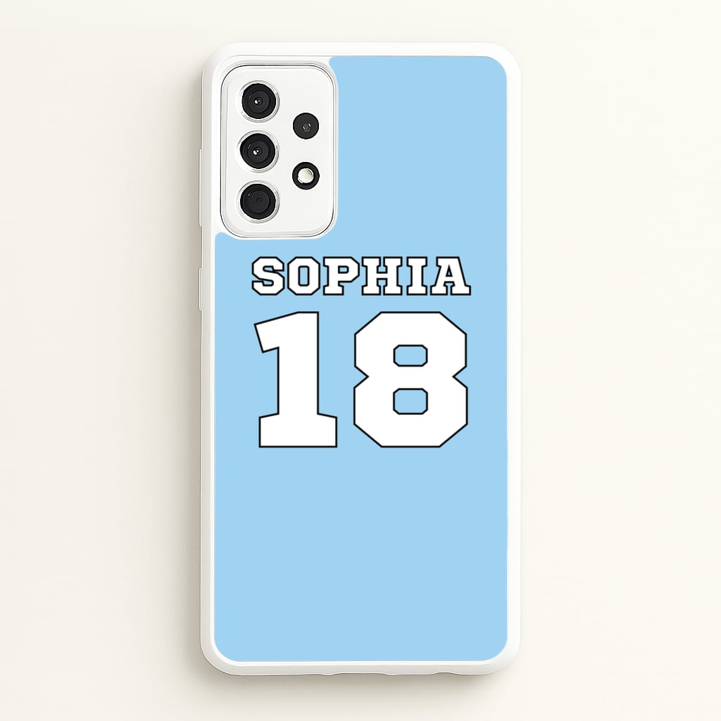 Light Blue - Personalised Football - Football Phone Case for Galaxy A52 / A52s