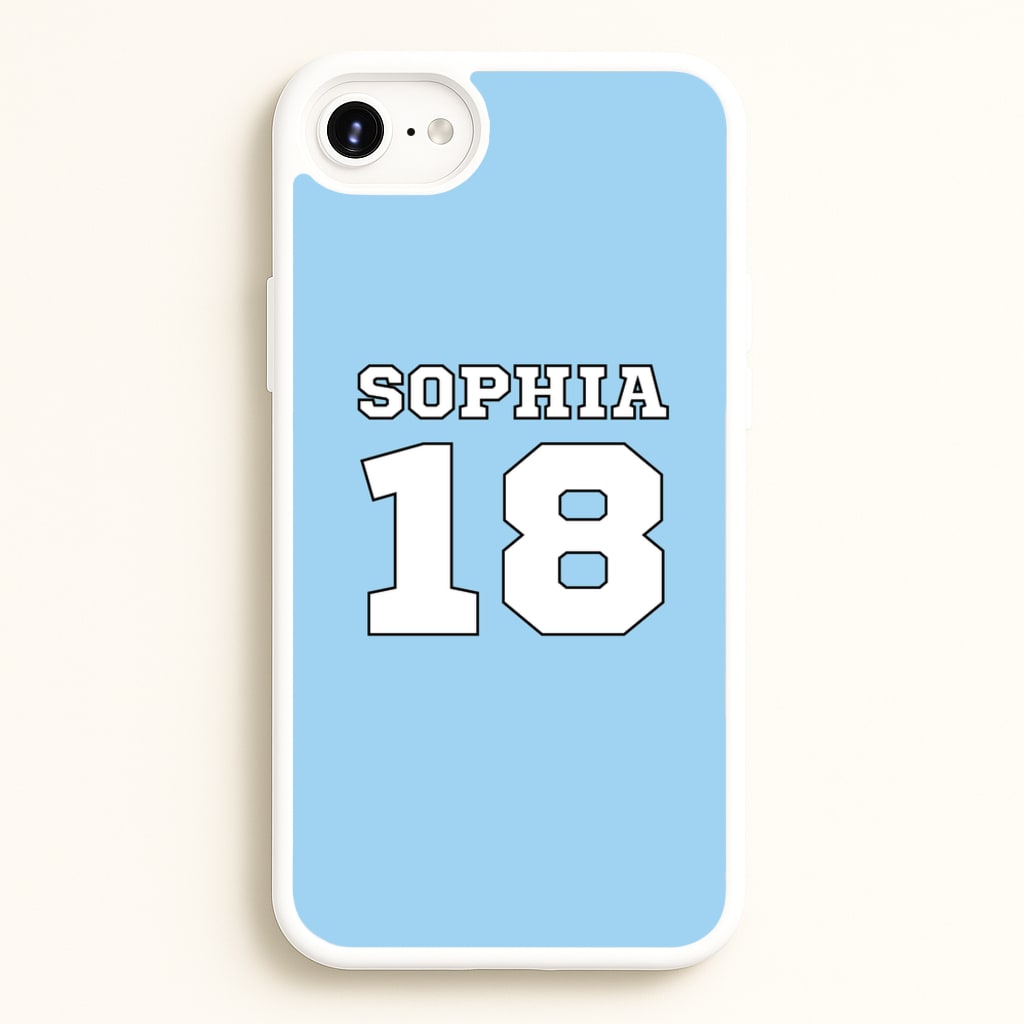 Light Blue - Personalised Football - Football Phone Case for iPhone 6 / 7 / 8 / SE