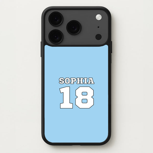 Light Blue - Personalised Football Phone Case for iPhone 17 Pro Max