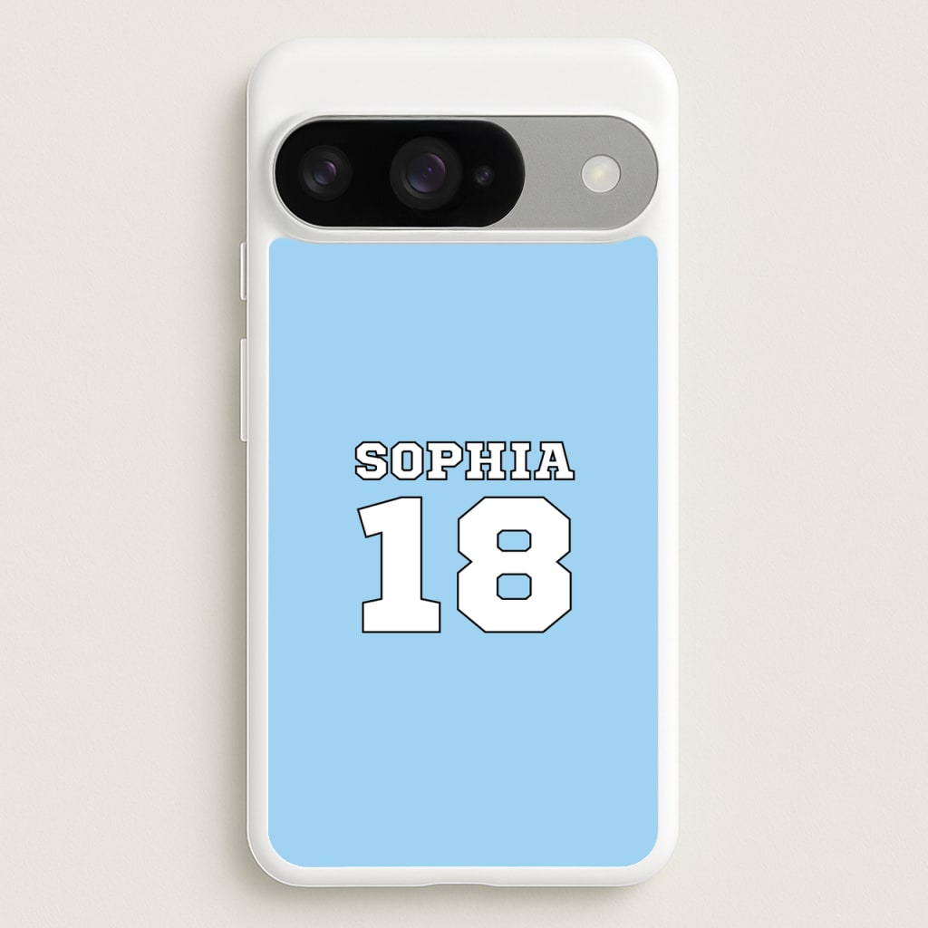 Light Blue - Personalised Football Phone Case for Google Pixel 10 / 10 Pro