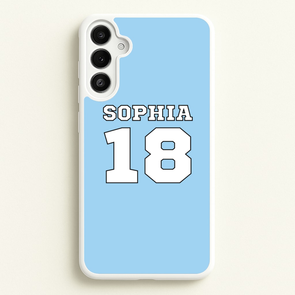 Light Blue - Personalised Football - Football Phone Case for Galaxy A34