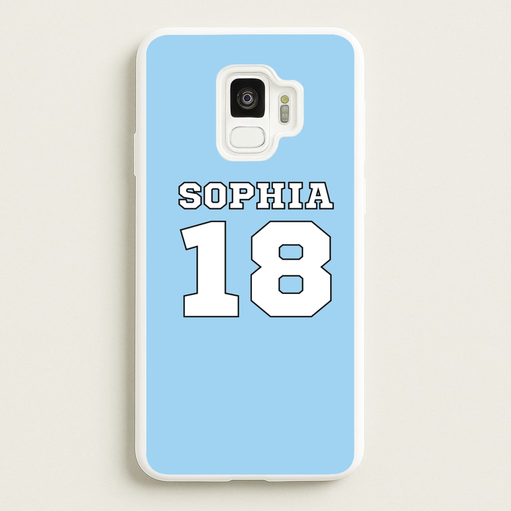 Light Blue - Personalised Football - Football Phone Case for Galaxy S9