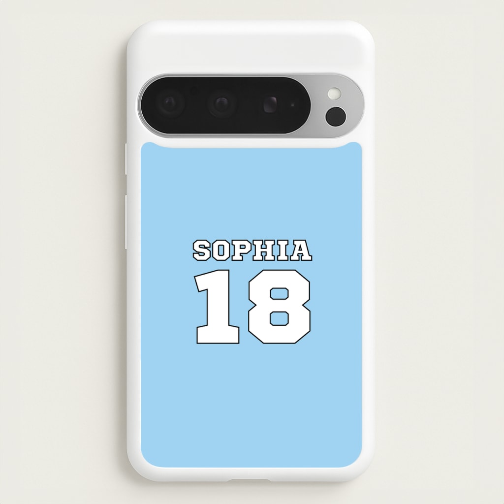 Light Blue - Personalised Football - Football Phone Case for Google Pixel 9 Pro XL