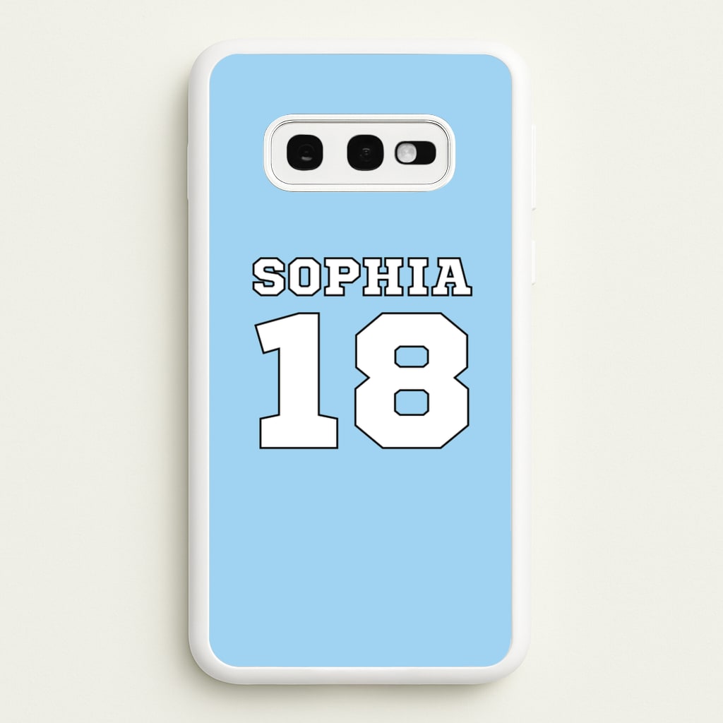 Light Blue - Personalised Football - Football Phone Case for Galaxy S10e