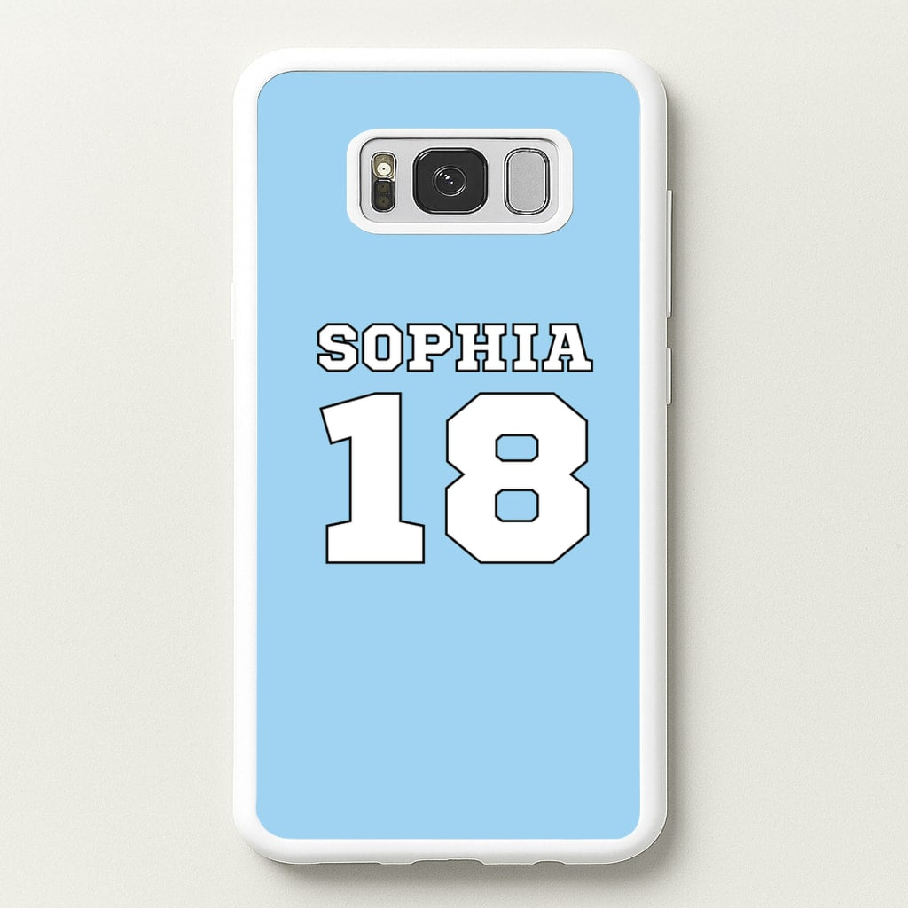 Light Blue - Personalised Football - Football Phone Case for Galaxy S8 Plus